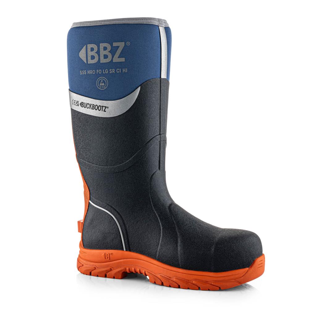 BUCKBOOTZ NEOPREEN LAARS BLAUW/ORANJE S5S/HRO/FO/LG/SR/CI/HI/ESD mt 40
