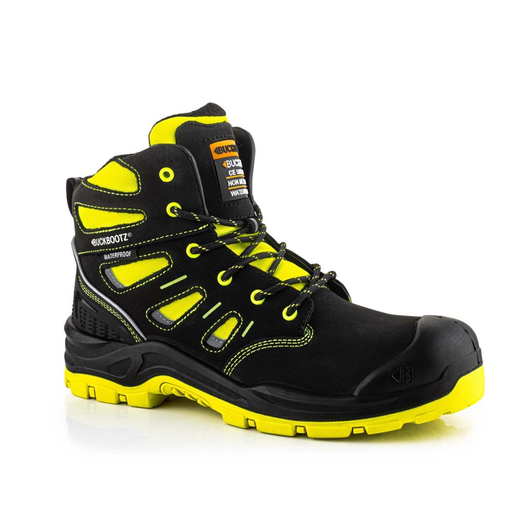 BUCKBOOTZ BUCKZ VIZ HOOG ZWART/GEEL S7S/SC/HRO/FO/LG/WR mt 40