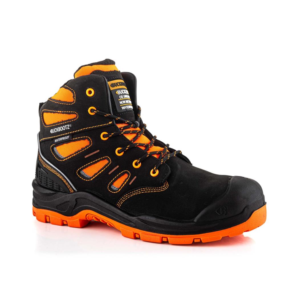 BUCKBOOTZ BUCKZ VIZ HOOG ZWART/ORANJE S3/HRO/SRC/WRU mt 41