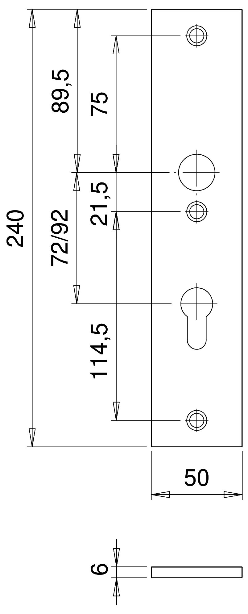 D7004 F2 PC72 vlh langsch. paar buiten/binnen kr-gat/pc (dd 35-44mm), Alpha, SKG***® – foto 3