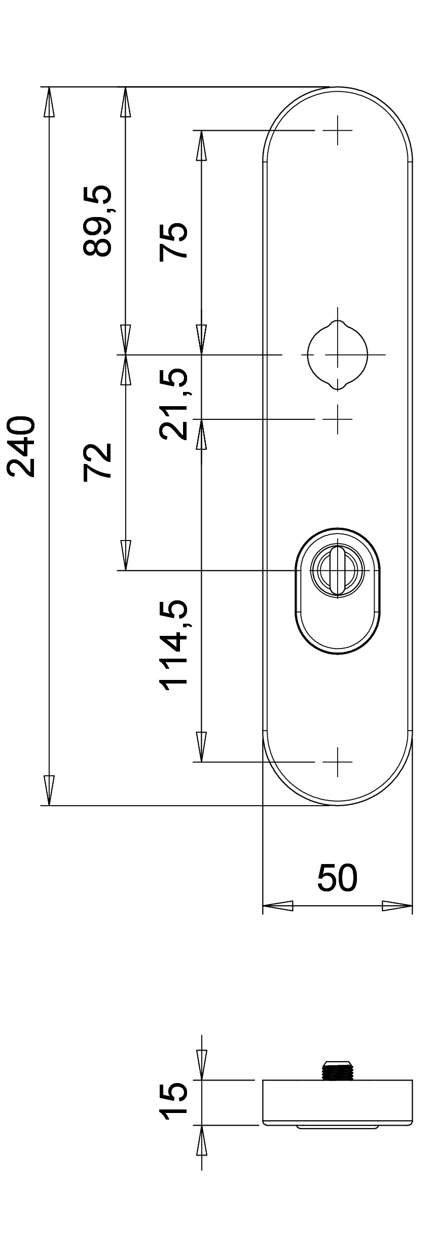 D7024 F1 PC55 vlh langsch. paar kerntrek buiten/binnen kr/pc (dd 35-44mm), Rombus, SKG***® – foto 2