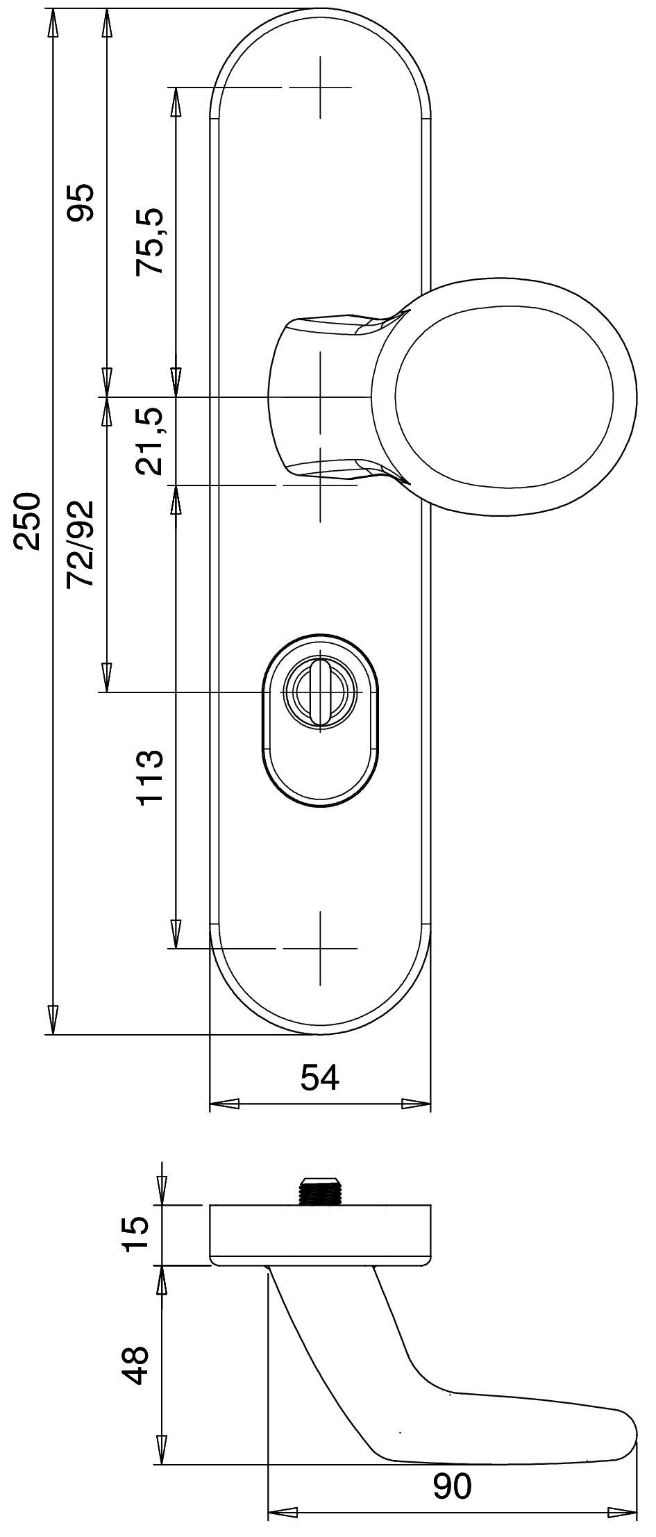 D8859R RVS PC72 vlh. garn. kerntrek vastdraaibaar grDK2/kr 103 (dd. 38-42 / 53-57mm), Son, SKG***® – foto 2