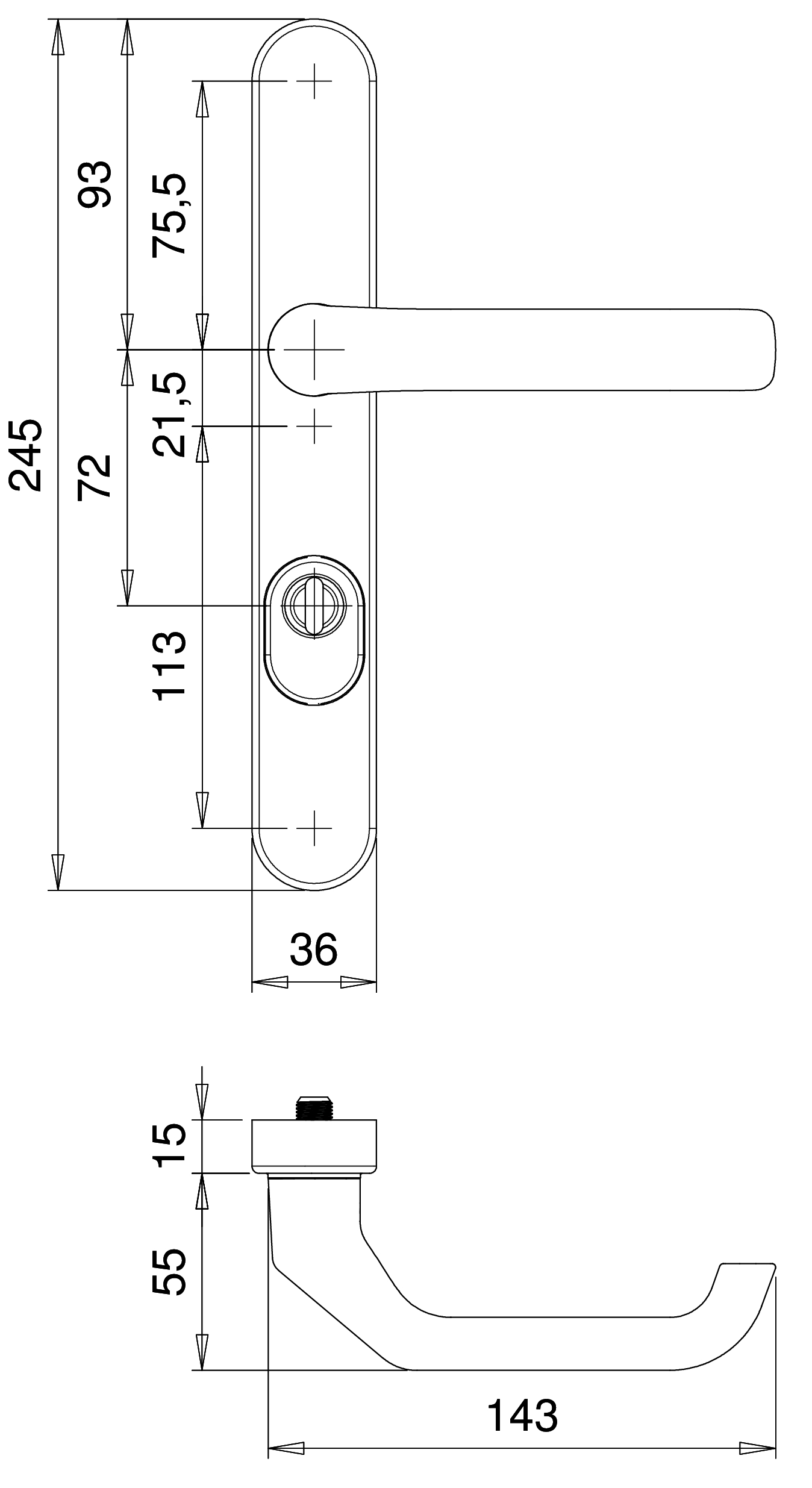 D1200/045 F1 PC92 vlh. garn. smal kerntrek kr/krD1200, zonder bevest. set, Kronos SKG***® – foto 3