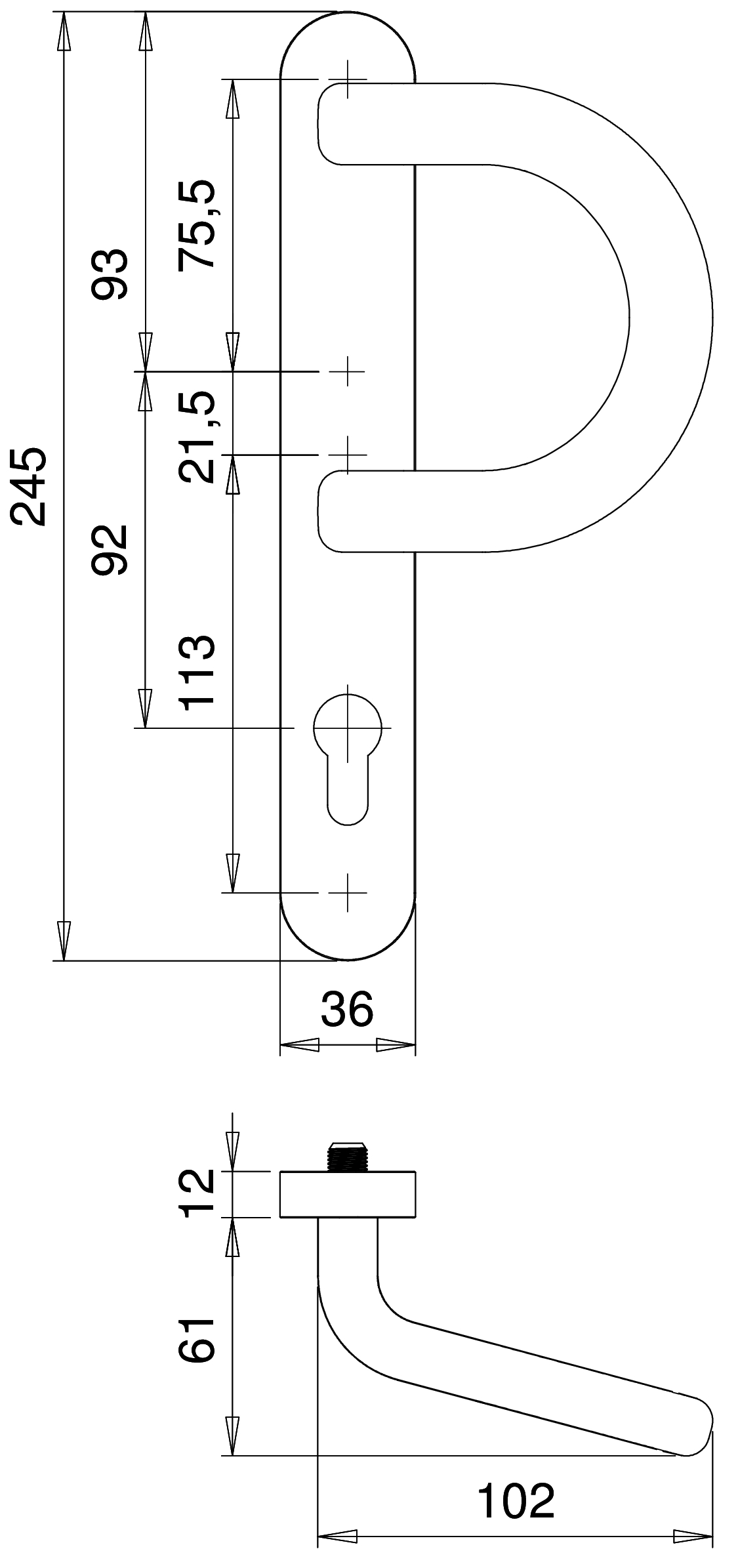 D2000/B1/035 F1 PC92 vlh.garn. smal beugelB1/krD2000 (dd 49-55mm), Kronos, SKG**® – foto 2