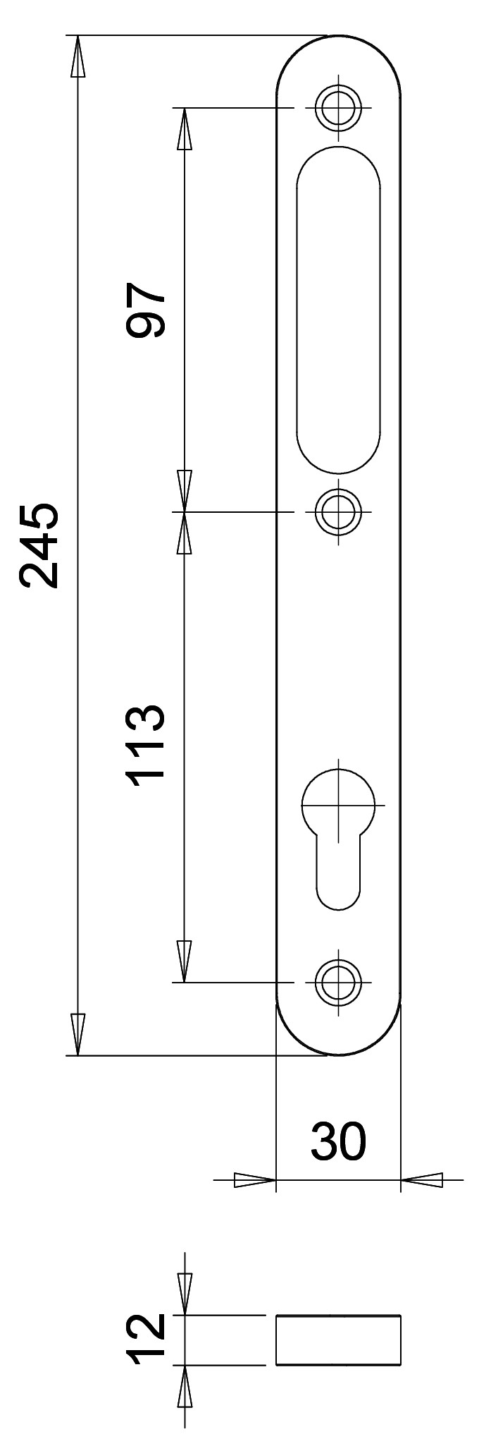 D5/3530 F1 vlh langschild smaldeur binnen tbv schuifdeur pc92 – foto 2