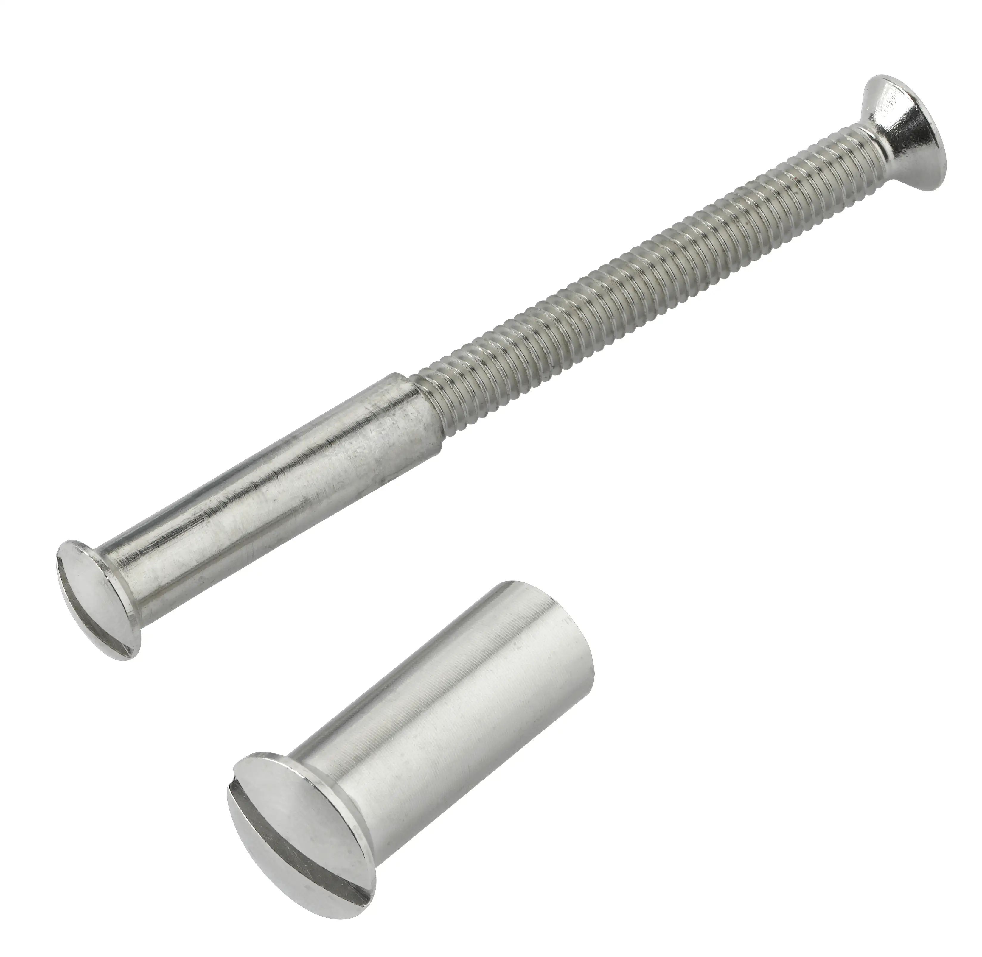 D0564 patentbout M4x45mm met huls M4 x 22 vernikkeld