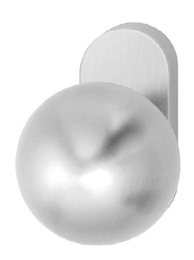 H285-788DR/DR HAFI RVS paar bolle knoppen vastdraaibaar op smaldeur rozet, met stift 8x110mm