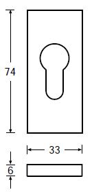 H793/6 HAFI RVS smaldeur schuifrozet PC 6mm rechthoekig – foto 2