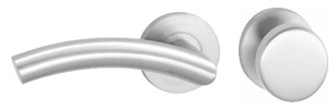 H206-280-KL-3 Ls HAFI RVS wisselgarn. vaste knop+kruk (zonder pc-rozet, dd 37-50mm)