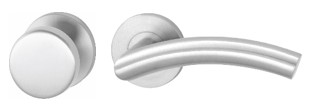H206-280-KL-3 Rs HAFI RVS wisselgarn. vaste knop+kruk (zonder pc-rozet, dd 37-50mm)