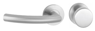 H207-280-KL-3 Ls HAFI RVS wisselgarn. vaste knop+kruk (zonder pc-rozet, dd 37-50mm)