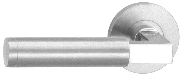 H218-280-KL-3 Ls HAFI RVS mat/gepolijst wisselgarn. vaste knop+kruk (zonder pc-rozet, dd 37-50mm) – foto 2