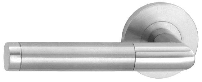 H219-280-KL-3 Ls HAFI RVS mat/gepolijst wisselgarn. vaste knop+kruk (zonder pc-rozet, dd 37-50mm) – foto 2