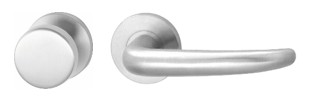 H299-280-KL-3 Rs HAFI RVS wisselgarn. vaste knop+kruk (zonder pc-rozet, dd 37-50mm)