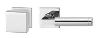 H218-283-844-KL-3 Rs HAFI RVS vierkante rozet-wisselgarn. vaste knop+kruk (dd 37-50mm)
