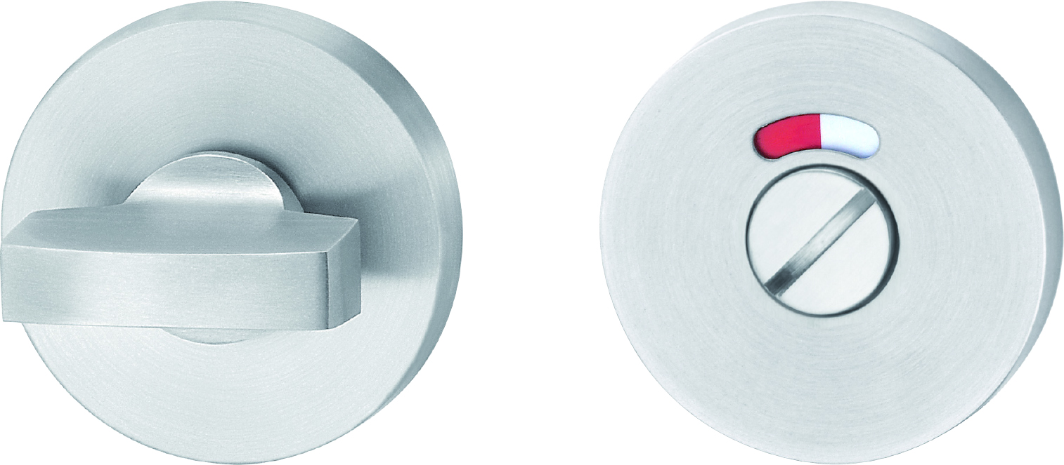 H837-836-KL-B4 HAFI RVS binnen rozettenpaar rond WC met rood/wit aanduiding (dd 51-55mm)