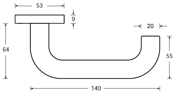 H202-280-KL-C4/2 HAFI rvs wisselgarn. vaste knop+kruk (zonder PC-rozet, dd 36-49mm) – foto 4