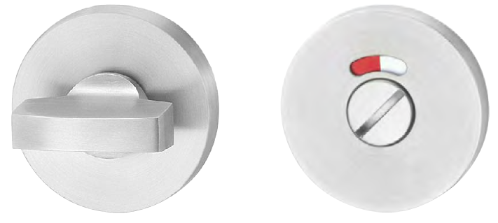 H833-832-KL-C4 HAFI RVS binnen rozettenpaar rond WC met rood/wit aanduiding (dd 36-40mm)