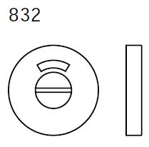 H894-832-KL-C4 HAFI RVS binnen rozettenpaar rond WC met r/w aanduiding en lange greep (dd 36-40mm) – foto 3