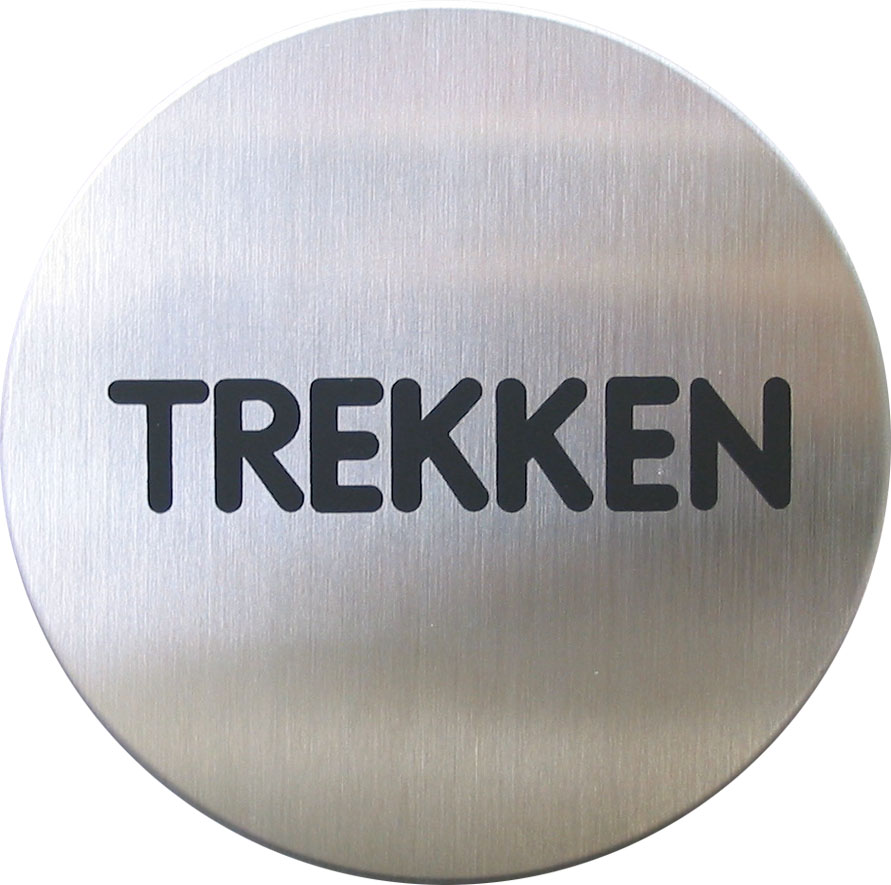 H02 HAFI RVS pictogram "Trekken" Ø75mm (zelfklevend)