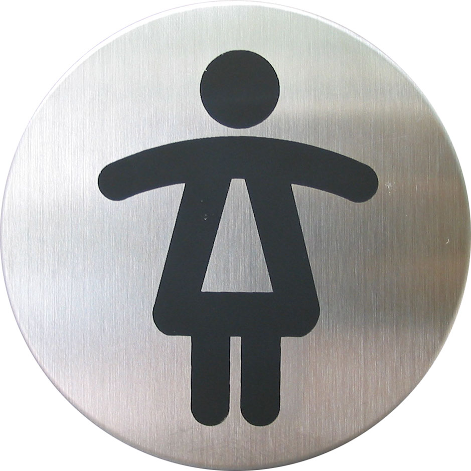 H05 HAFI RVS pictogram "Dames" Ø75mm (zelfklevend)