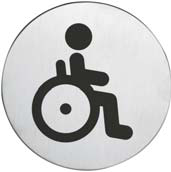 H07 HAFI RVS pictogram "Invalide" Ø75mm (zelfklevend)