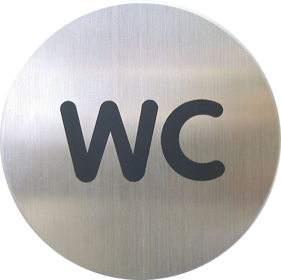 H08 HAFI RVS pictogram "Wc" Ø75mm (zelfklevend)