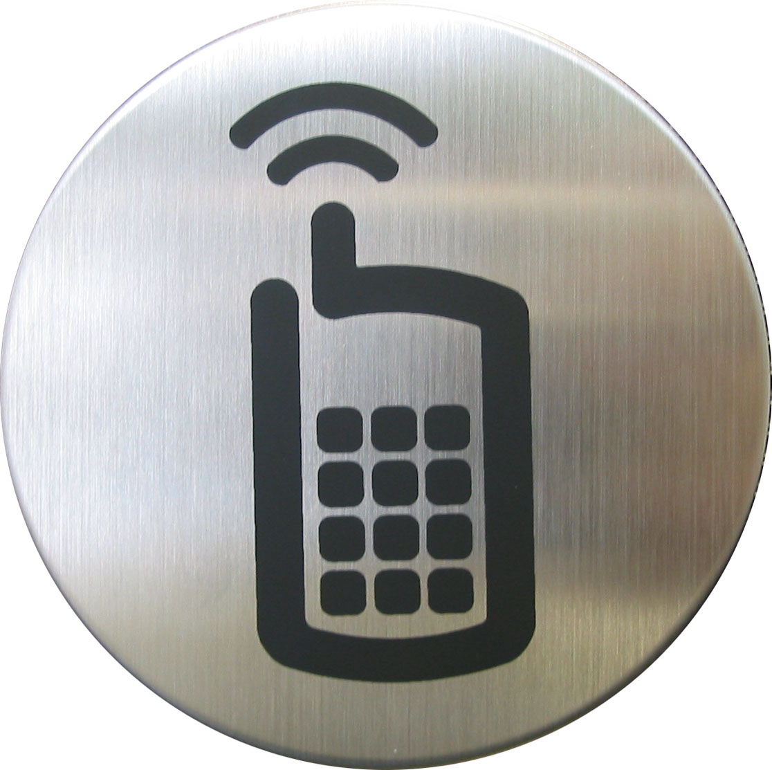 H17 HAFI RVS pictogram "Mobiele Tel Toegestaan" Ø75mm (zelfklevend)