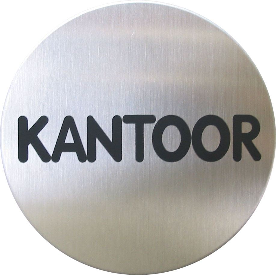 H25 HAFI RVS pictogram "Kantoor" Ø75mm (zelfklevend)