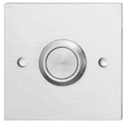 H696 rvs deurbel vierkant 55x55x2mm inbouw