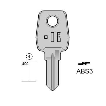 Cilindersleutel staal, ABS3, KEY1, AB-8I, ABS3