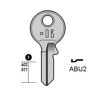 Cilindersleutel staal, ABU2, AB12, ABU13, AU12, 594K, ABS2