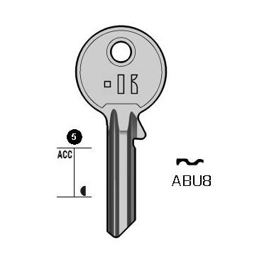 Cilindersleutel staal, ABU8, AB3, CI-5DP, AU5PD, ABS18, L024