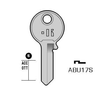 Cilindersleutel staal, ABU17S, AB17R, ABU-50, AU11S, 143850,5, ABS14L