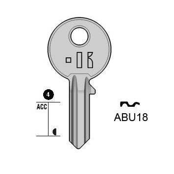 Cilindersleutel staal, ABU18, AB18, ABU-25D, AU43, 1398KN, ABS25