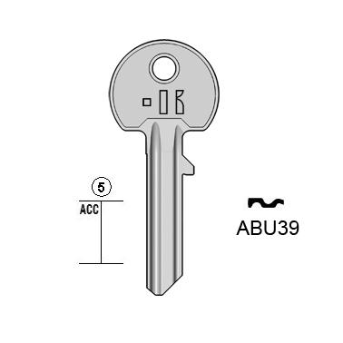 Cilindersleutel staal, ABU39, AB19, ABU-51D, AU56, ABS54