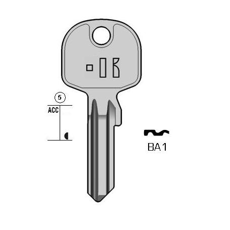 Cilindersleutel staal, BA1, BAI1, BAI-1D, SAT3, 1903, BSI1, L057