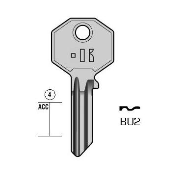 Cilindersleutel staal, BU2, BUR1, BUR-1D, BG7, 807, BRG12, L087