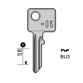Cilindersleutel staal, BU3, BUR20, BUR-4D, BG24, 1703, BRG33, B089