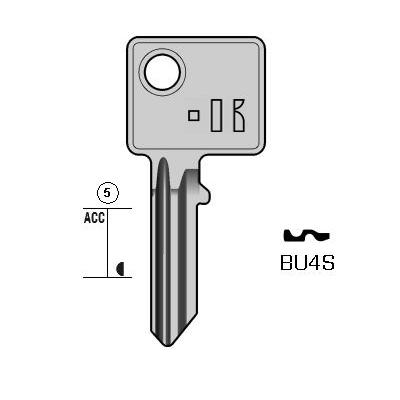 Cilindersleutel staal, BU4S, BUR21R, BUR-5, BG25R, 170250,5, BRG29L, L091