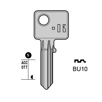 Cilindersleutel staal, BU10, BUR29, BUR-19D, BG39, 1827L, BRG34, L097