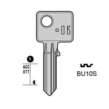 Cilindersleutel staal, BU10S, BUR29R, BUR-19S, 1827,5L