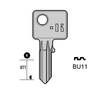 Cilindersleutel staal, BU11, BUR62, BUR-20D, BG38, 1827K, L096
