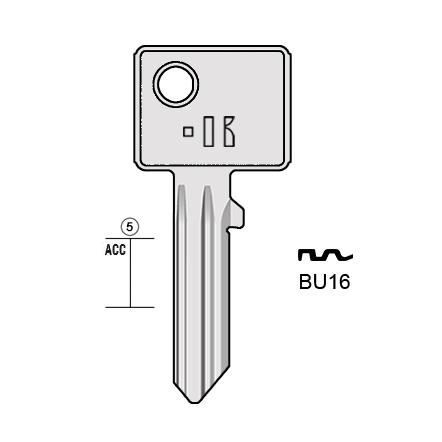 Cilindersleutel staal, BU16, BUR13, BUR-3D, BG18, 1494, BRG23