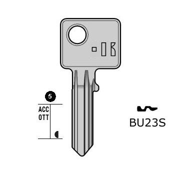 Cilindersleutel staal, BU23S, BUR23R, BUR-14, BG31R, 1725,5L