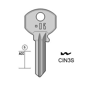 Cilindersleutel staal, CIN3S, RC3R, ALI-1, CN4R, CNA3L