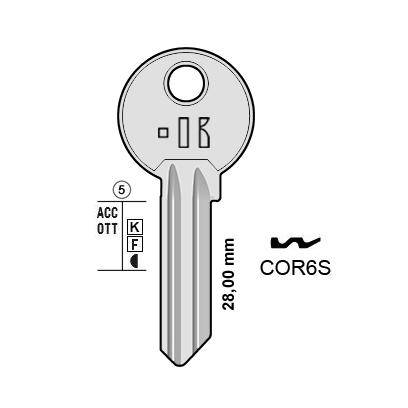 Cilindersleutel staal, COR6S, CB6R, COR-1I, CO6S, 948,5L, CRB28L