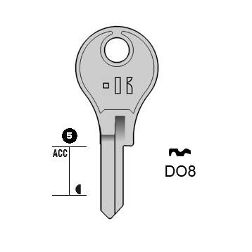 Cilindersleutel staal, DO8, DM8, DOM-35D, DM15, 942L, DO12 , L196