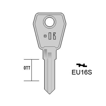 Cilindersleutel staal, EU16S, EU16R, LF-33D, LF59R, EUL14L, L381