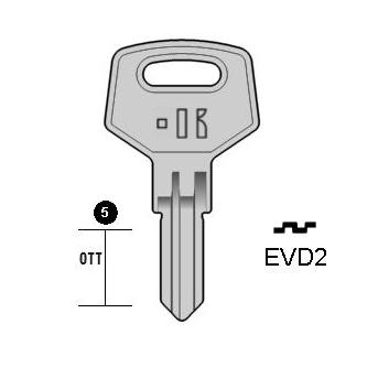 Cilindersleutel staal, EVD2, ED4, EVE-1, EVG4, EVD5, L226